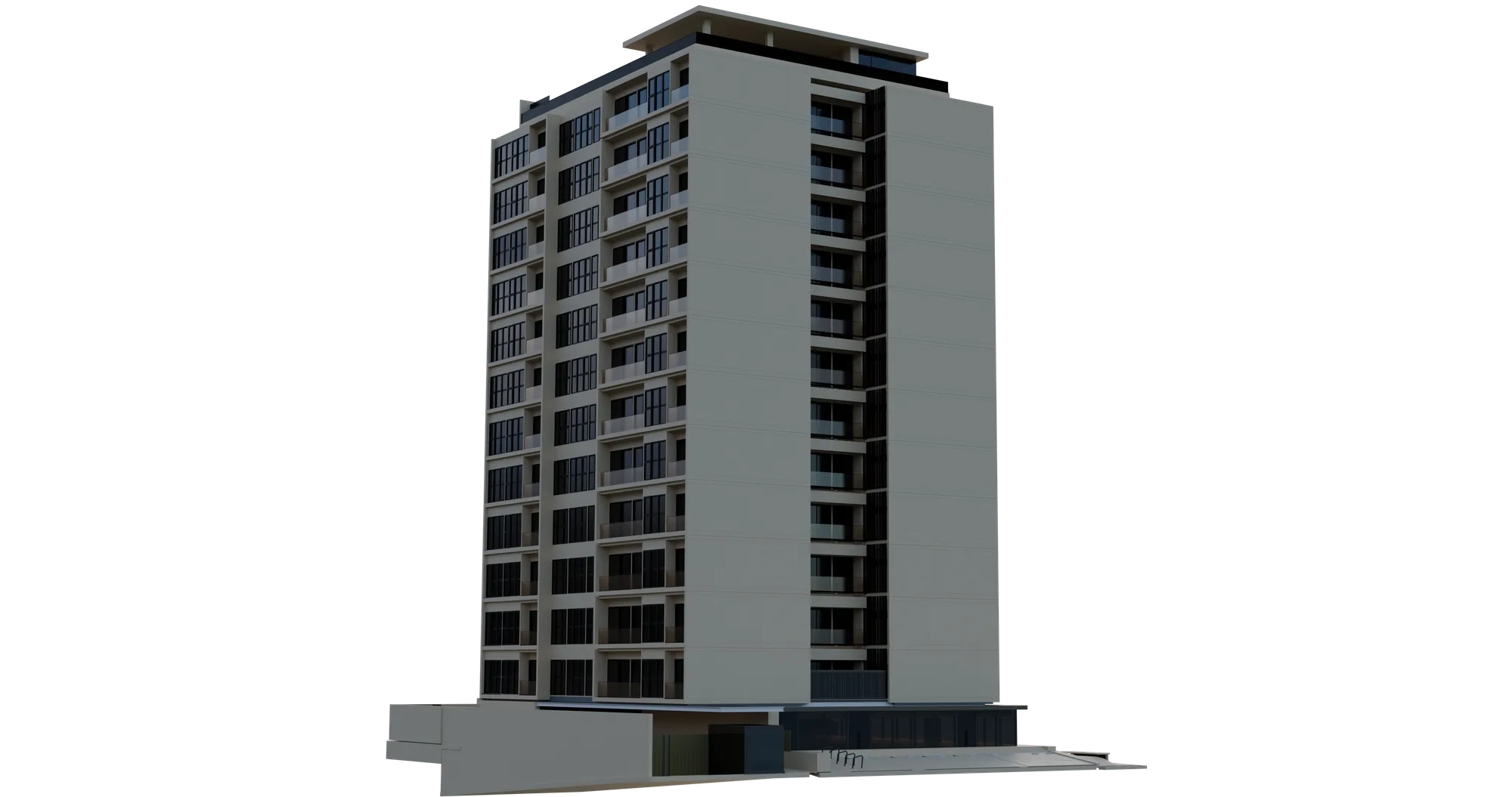 Final render — 29 modular assets in engine